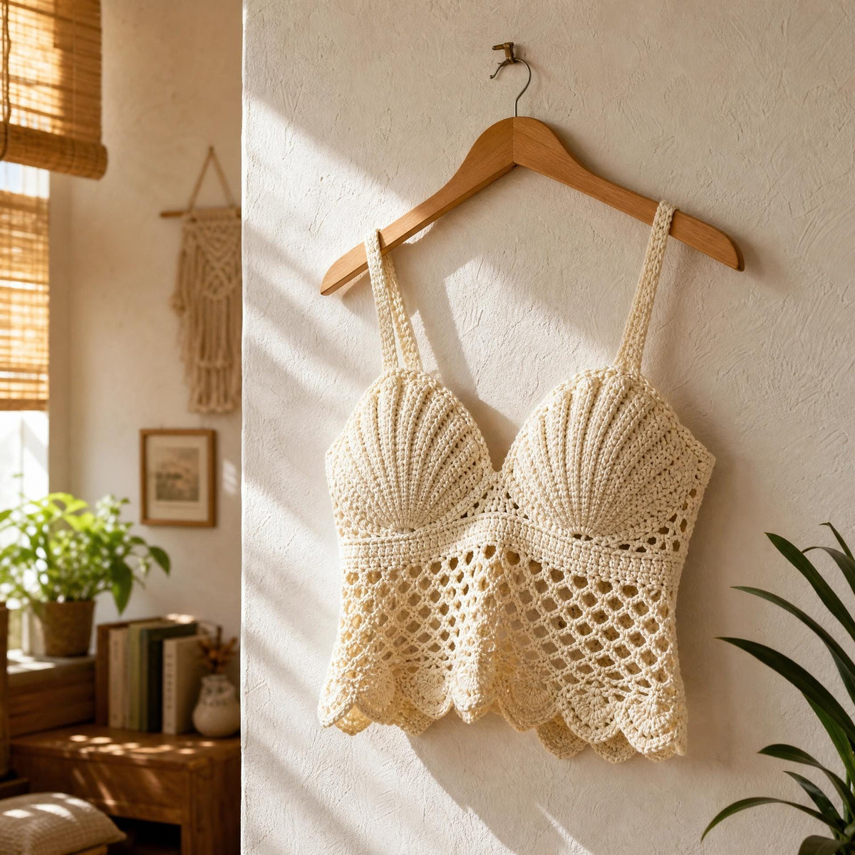 Boho Shell Crop Top Crochet Pattern PDF - Beginner Friendly Summer Festival Wear - Instant Download