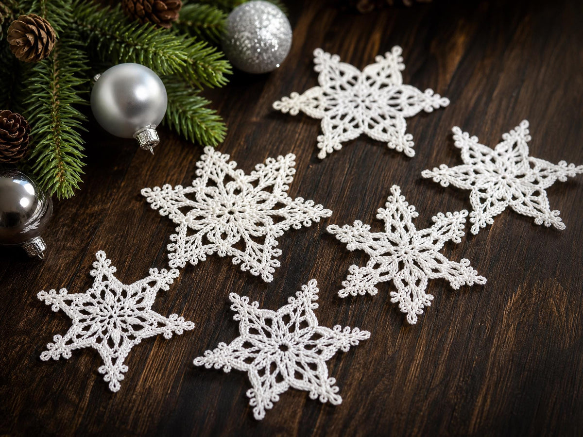 Winter Star Snowflake Crochet Pattern | Beginner Lace Ornament Tutorial (PDF Download)