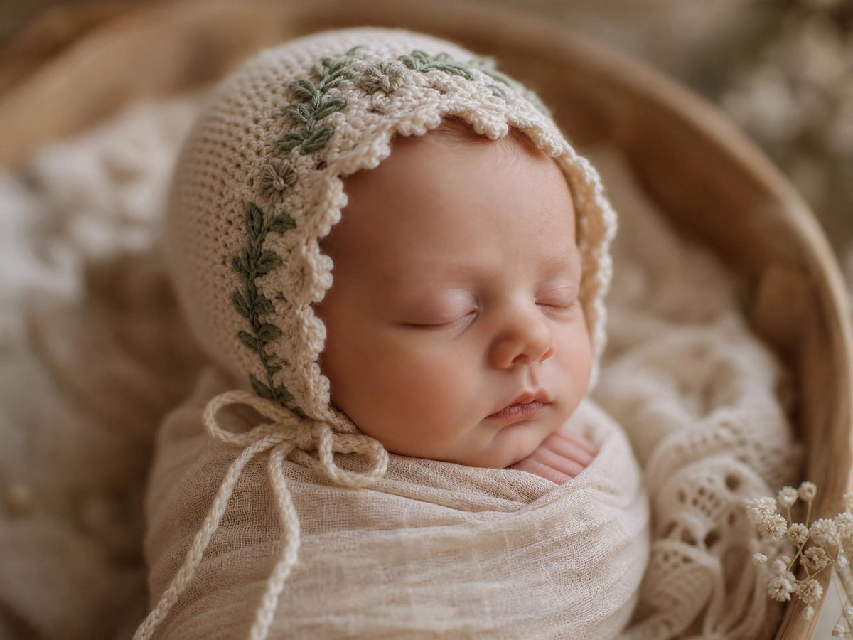 Alice Vintage Baby Bonnet and Booties Crochet Pattern – Heirloom Newborn Set (PDF Pattern)