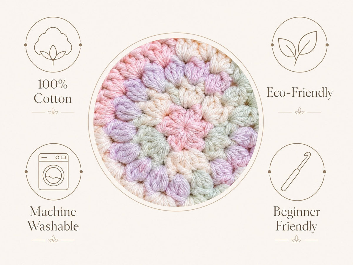 Eco-Friendly Crochet Face Scrubbies Pattern - Reusable Cotton Pads - Beginner PDF - Instant Download