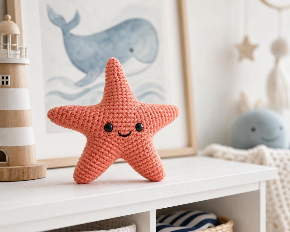 Starfish Crochet Pattern Amigurumi PDF, Ocean Nursery Decor, Beginner Friendly Sea Creature, Instant Download