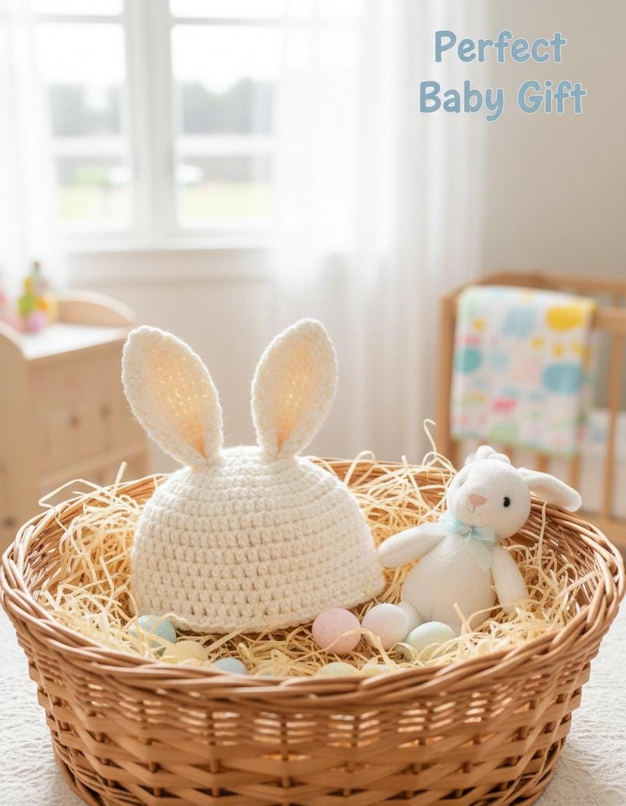 Floppy Bunny Ears Crochet Hat Pattern | Beginner Friendly Baby Photo Prop (PDF Download)