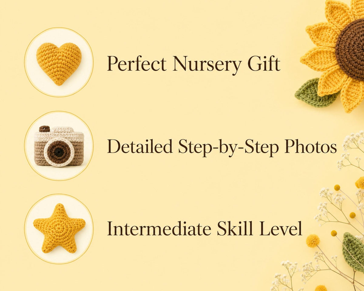 Smiling Sunflower Crochet Pattern | Amigurumi Flower Tutorial (PDF Download)
