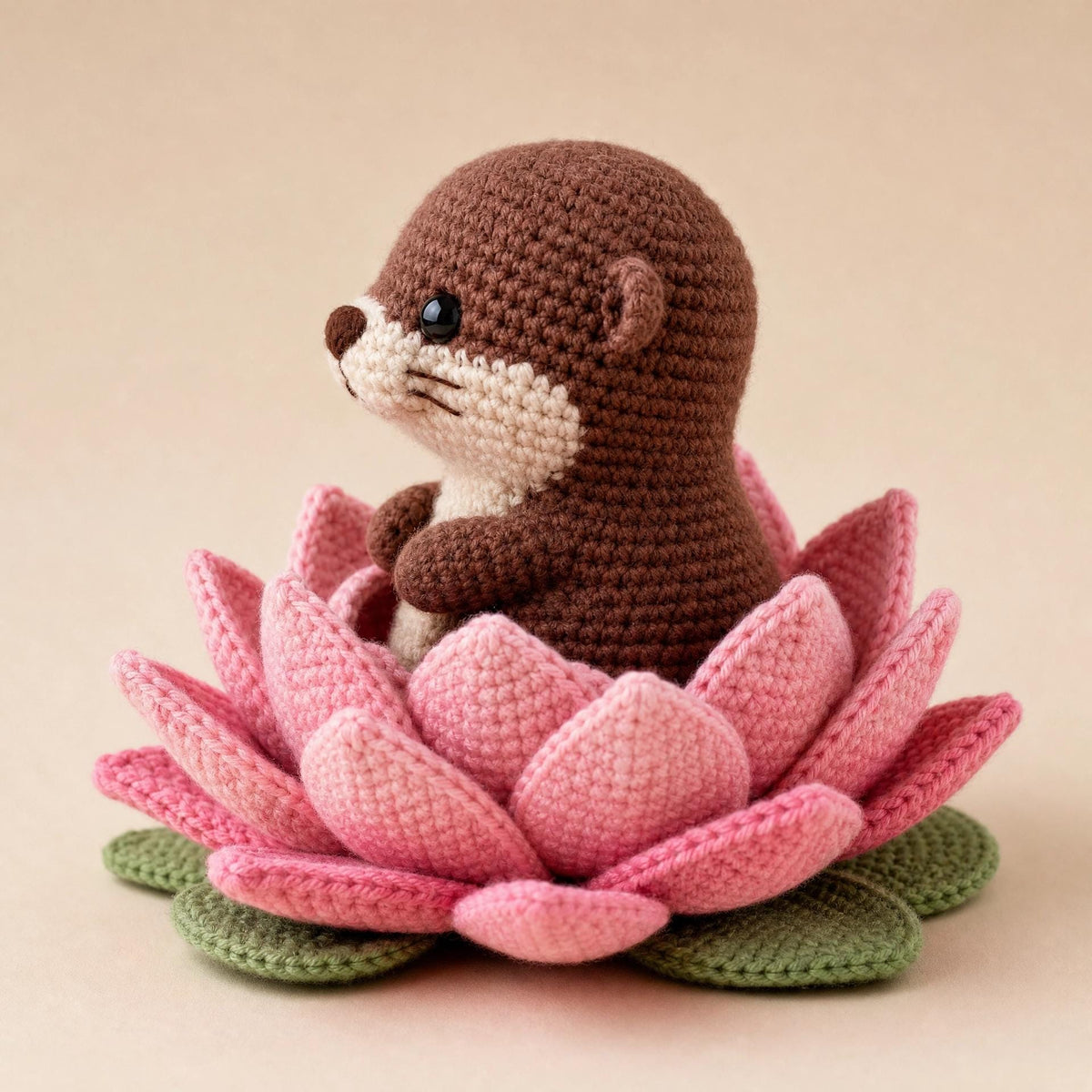 Lucky Lotus Baby Otter Crochet Pattern – Beginner Amigurumi Toy (Digital Download)