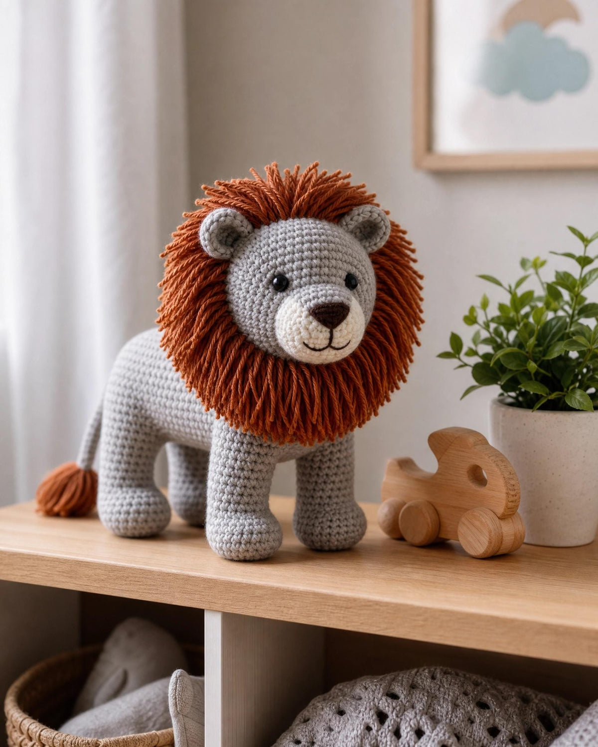 Standing Lion Crochet Pattern, Realistic Amigurumi PDF, Textured Mane, Safari Toy (Digital Download)