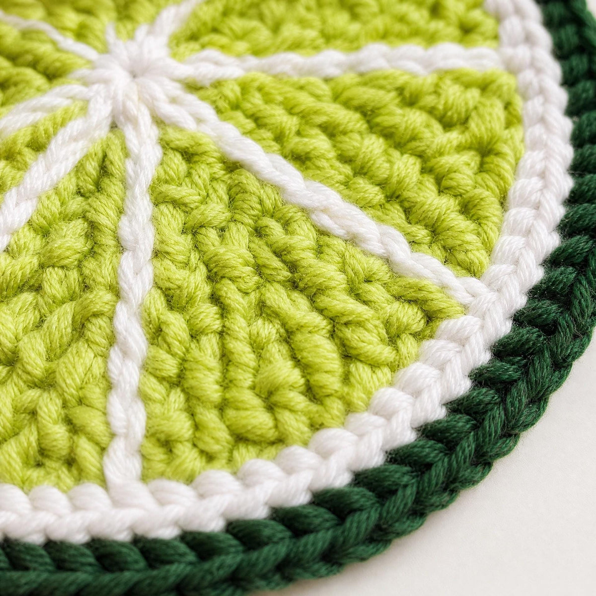 Crochet Fruit Coaster Pattern – Watermelon, Lemon, Lime, Orange, Kiwi (PDF Download)