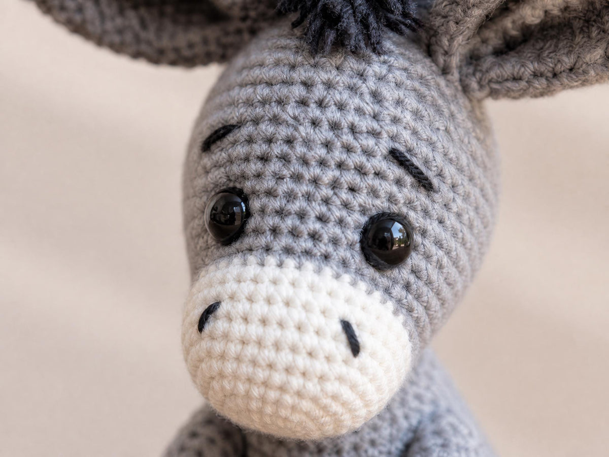 Beginner Crochet Donkey Amigurumi Pattern – Easy Stuffed Animal PDF (Digital Download)
