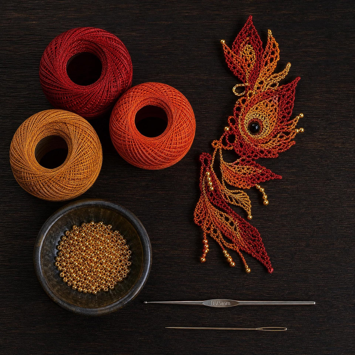 Phoenix Feather Ear Cuff Crochet Pattern | Micro Crochet Jewelry Tutorial (PDF Download)