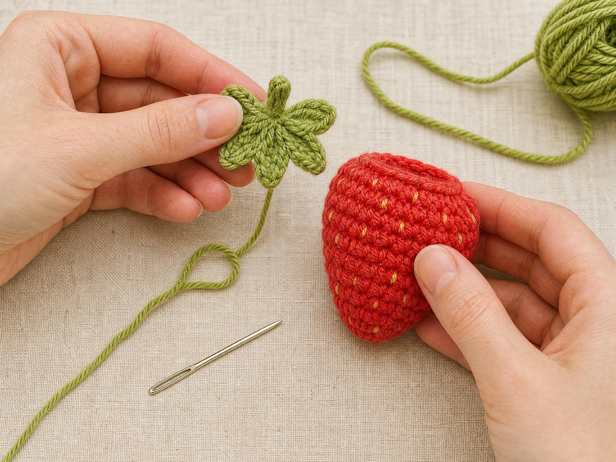 Strawberry Keychain Crochet Pattern, Beginner Digital PDF Tutorial