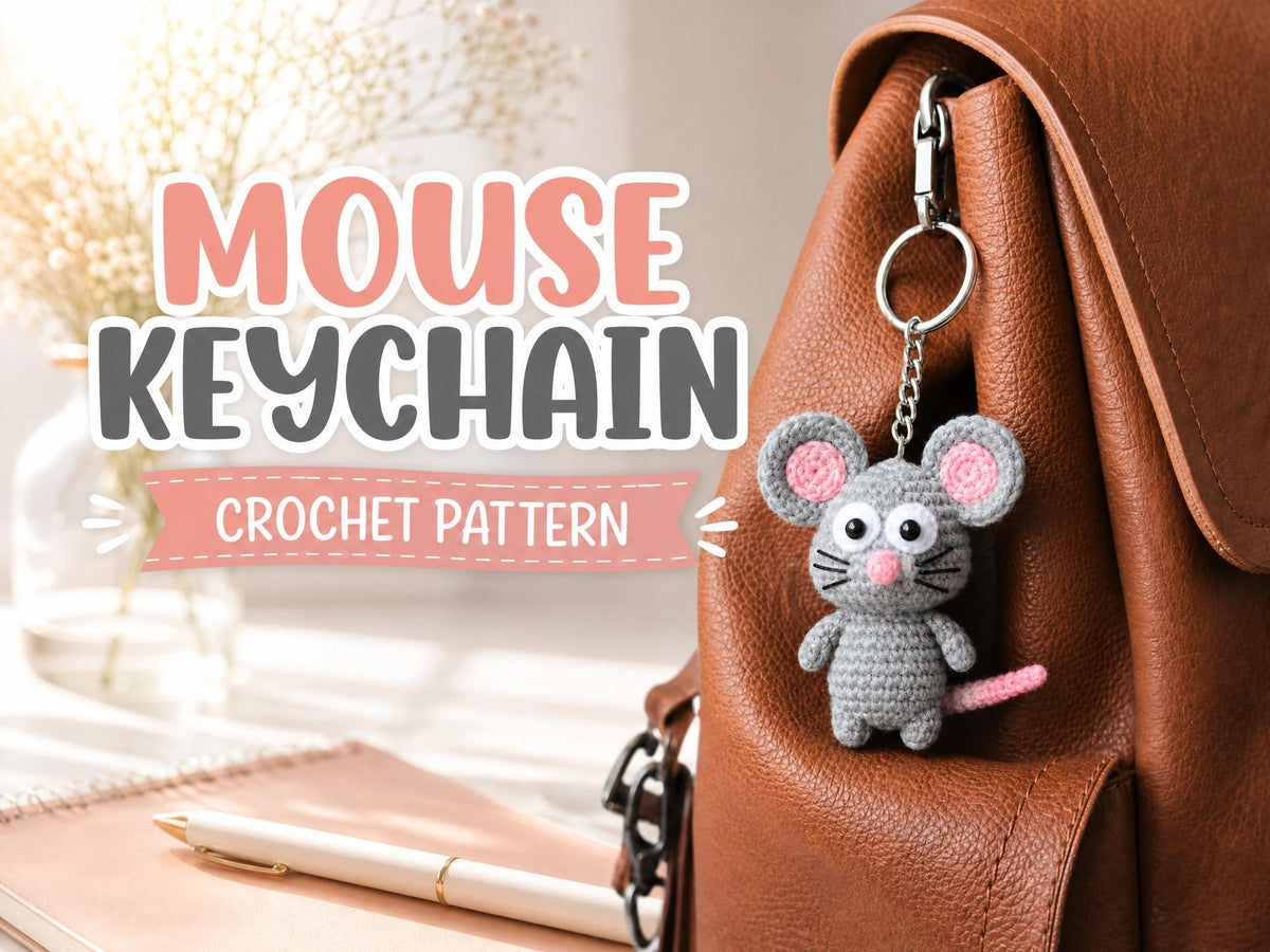 Crochet Mouse Keychain Pattern | Amigurumi Tiny Mouse PDF (Instant Download)
