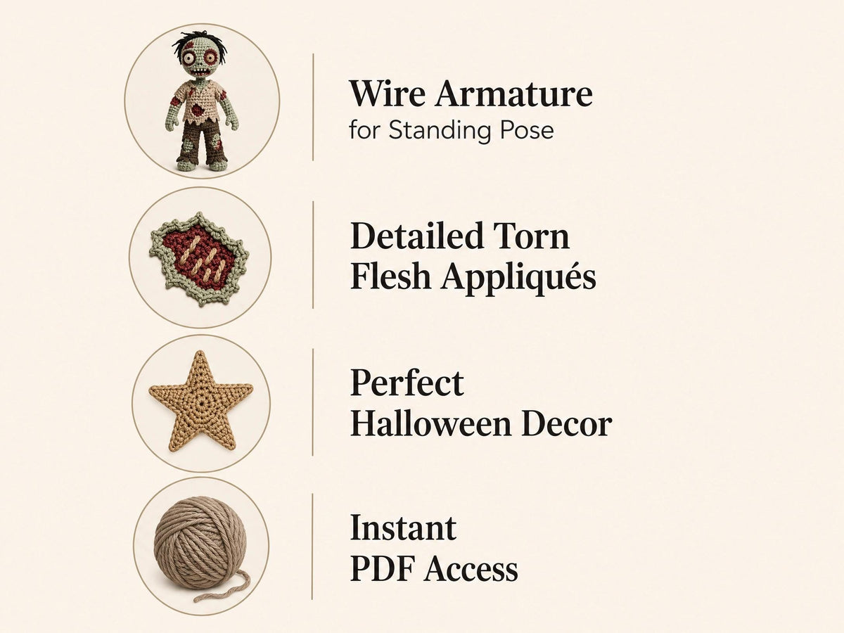 Rotwood Zombie Amigurumi Crochet Pattern, Advanced Halloween Doll PDF, Spooky Art Plushie (Digital Download)