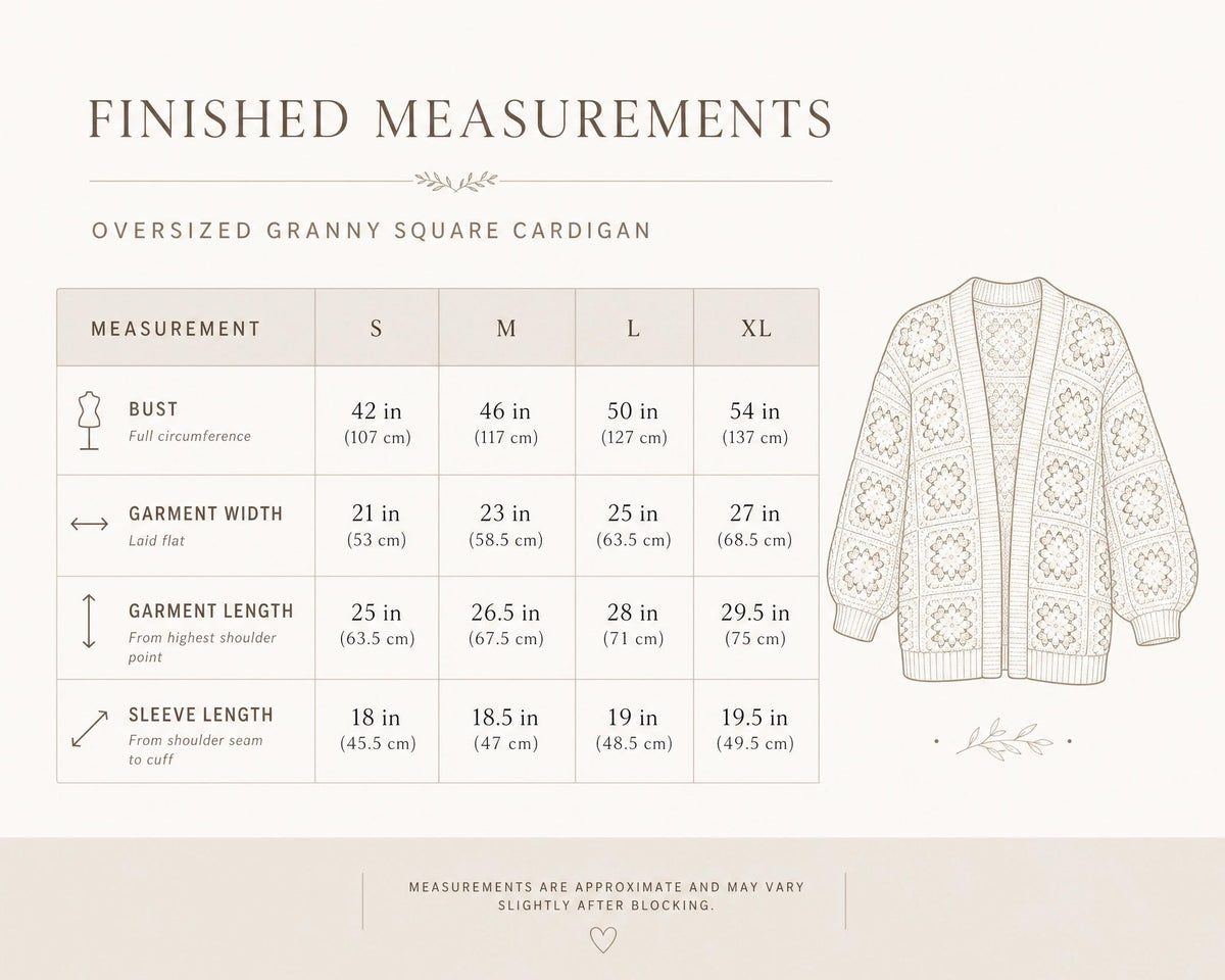 Sunset Fields Granny Square Cardigan Crochet Pattern | Oversized Boho Coat (PDF Download)
