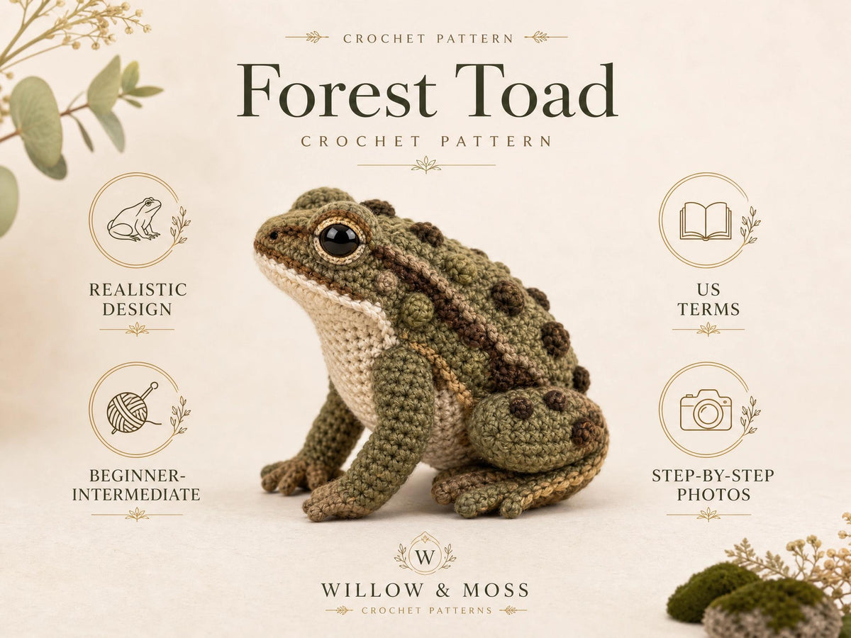 Realistic Forest Toad Crochet Pattern | Amigurumi PDF (Instant Download)