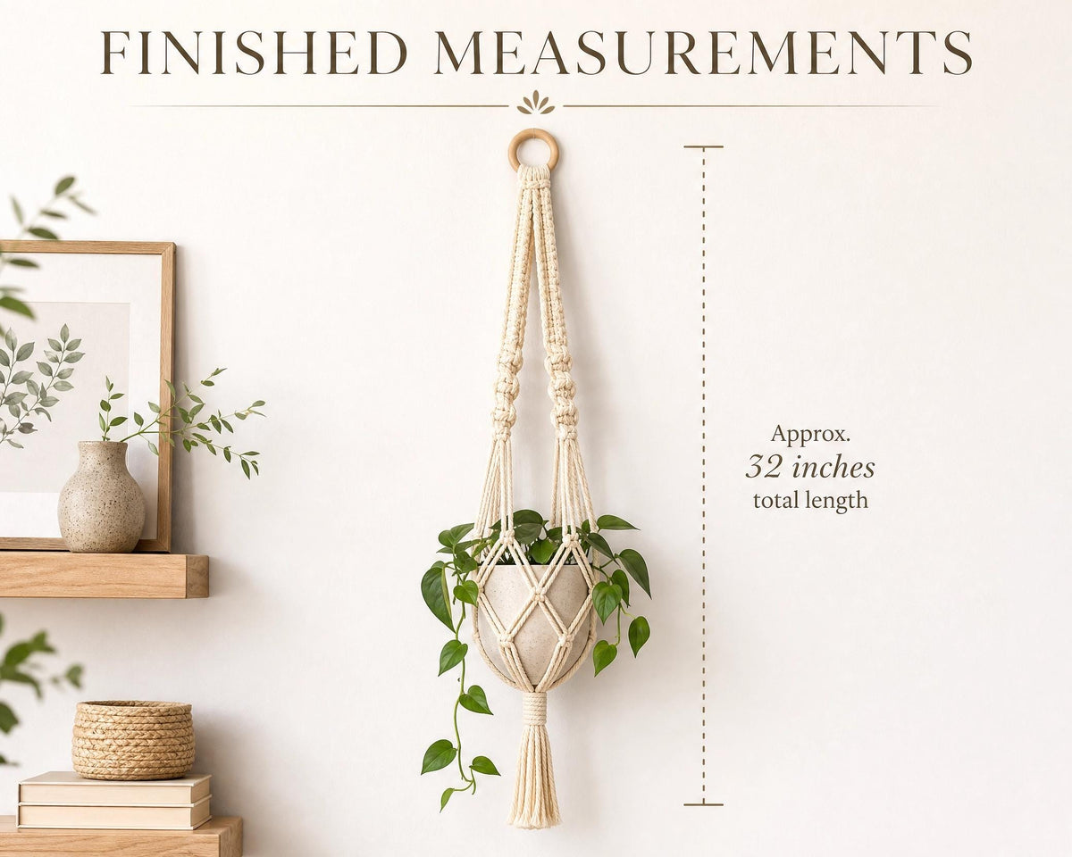Crochet Plant Hanger Pattern, Macrame Style Boho Decor (PDF Download)