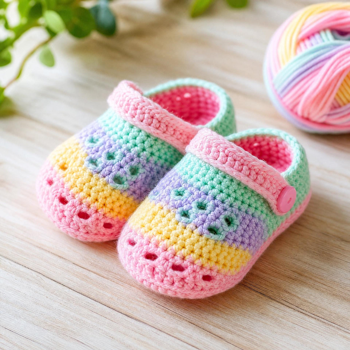 Rainbow Baby Crocs Crochet Pattern - Easy Beginner Clog Booties (PDF) + VIDEO
