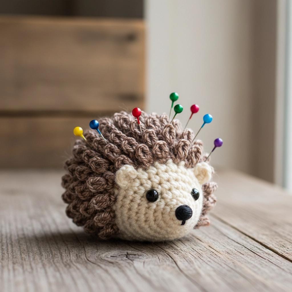 Hedgehog Pincushion Crochet Pattern | Beginner Photo Tutorial + Video (PDF Download)