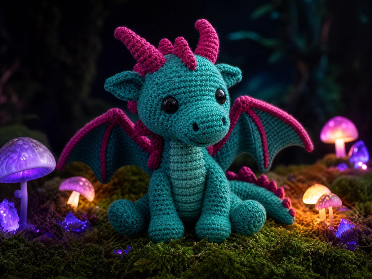 Neon Glow Dragon Crochet Pattern | Ultra-Easy Amigurumi Tutorial (PDF Download)