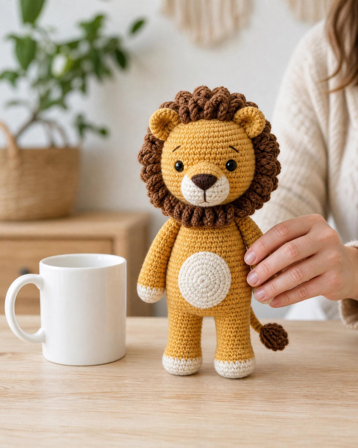Standing Lion Crochet Pattern, Realistic Amigurumi PDF, Textured Mane, Safari Toy (Digital Download)