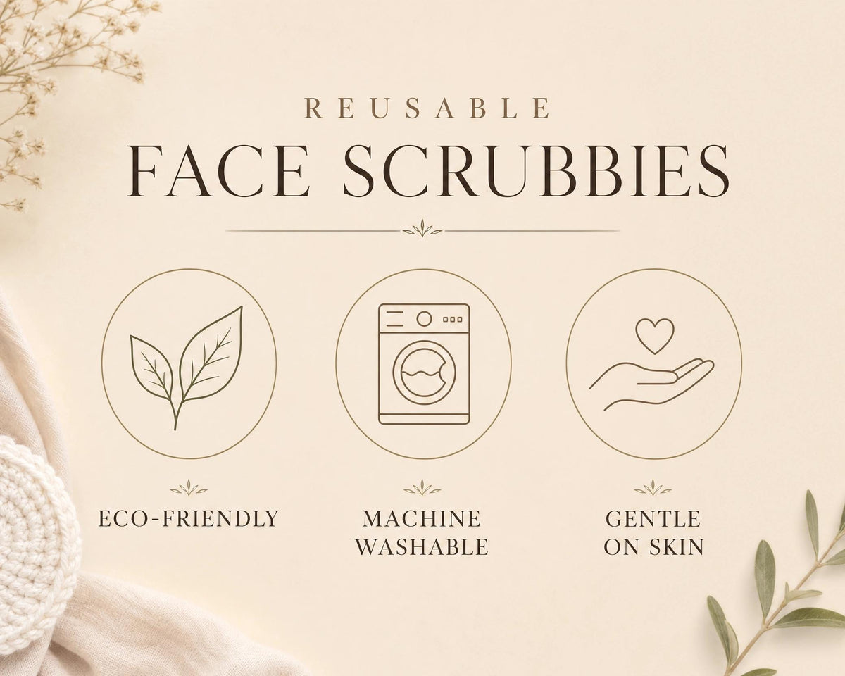 Eco-Friendly Crochet Face Scrubbies Pattern - Reusable Cotton Pads - Beginner PDF - Instant Download