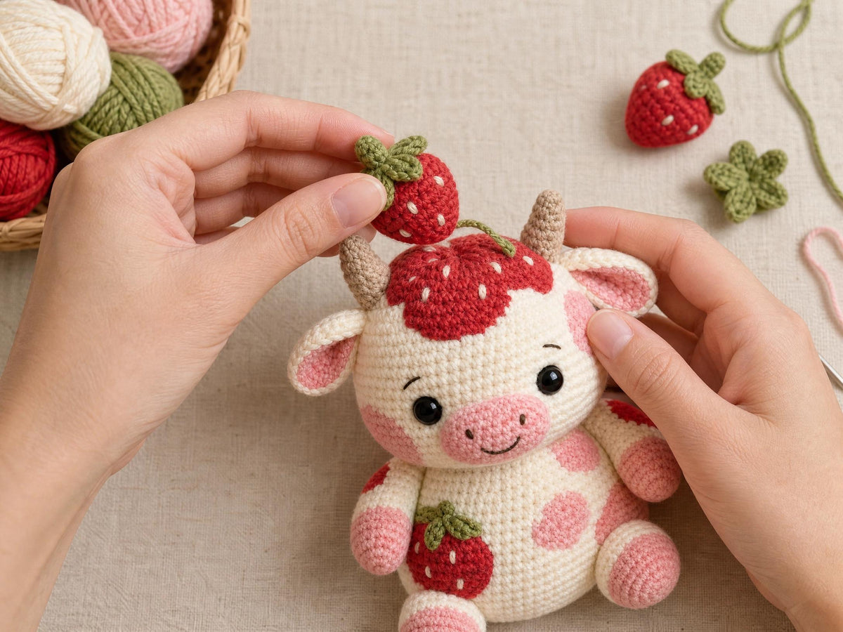 Strawberry Cow Crochet Pattern PDF — Beginner-Friendly Amigurumi Tutorial