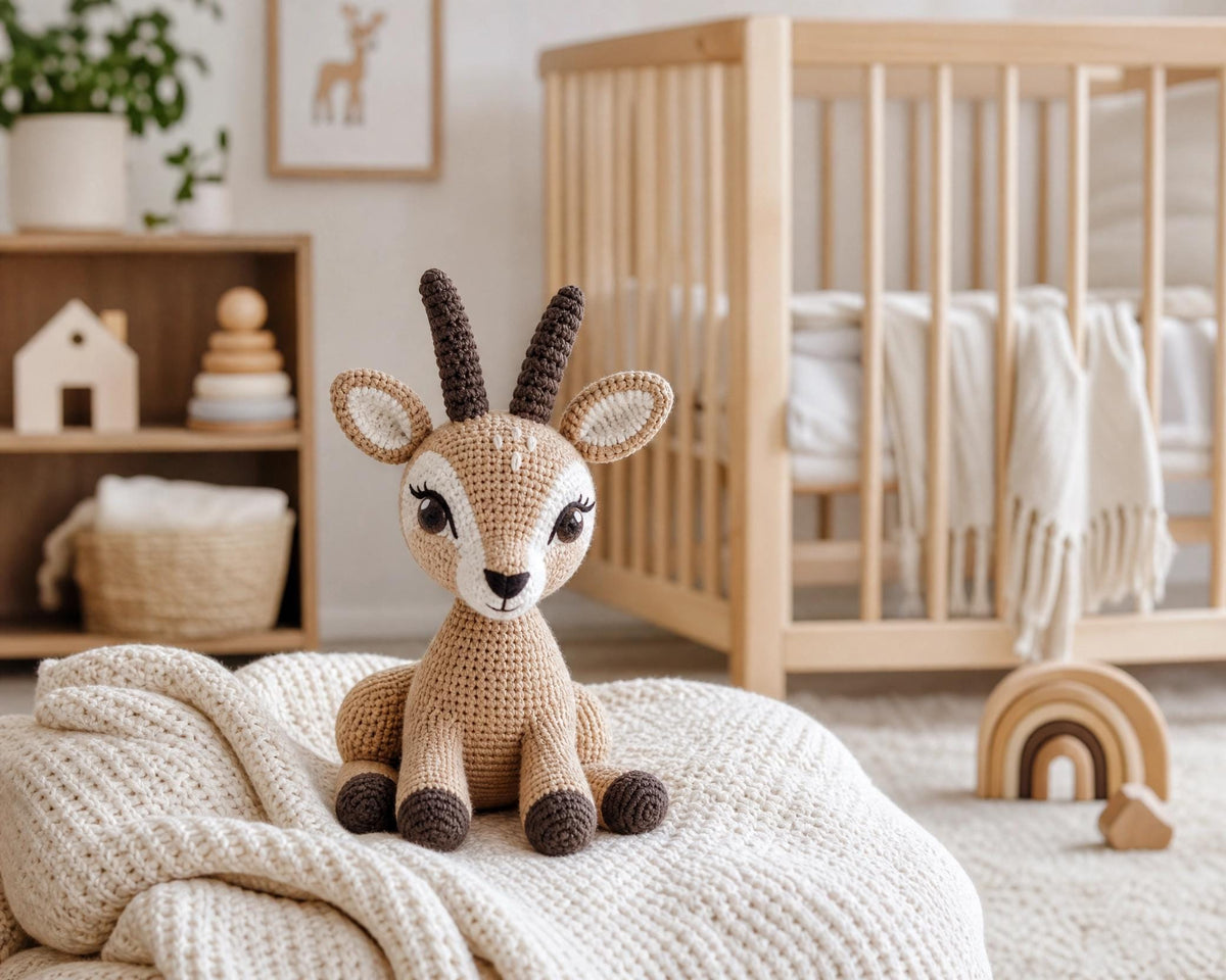 Beginner Crochet Baby Gazelle Amigurumi Pattern, Step-by-Step Tutorial (PDF Download)