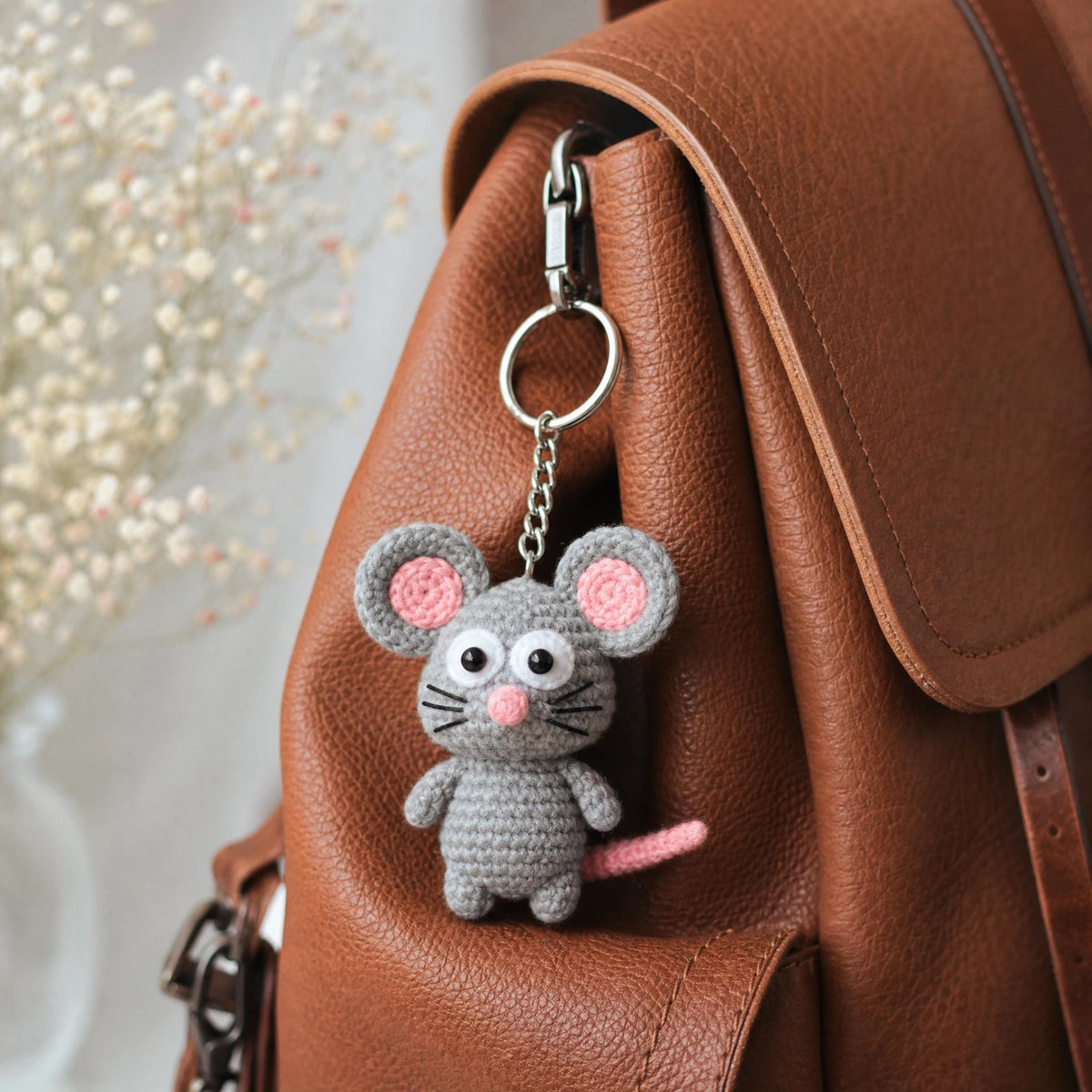 Crochet Mouse Keychain Pattern | Amigurumi Tiny Mouse PDF (Instant Download)