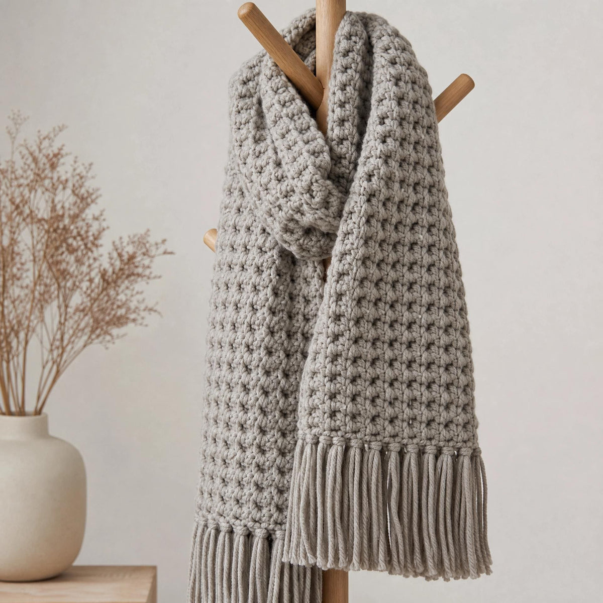 Driftwood Wrap Scarf Crochet Pattern | Beginner Chunky Scarf, Super Bulky Yarn (Digital Download)