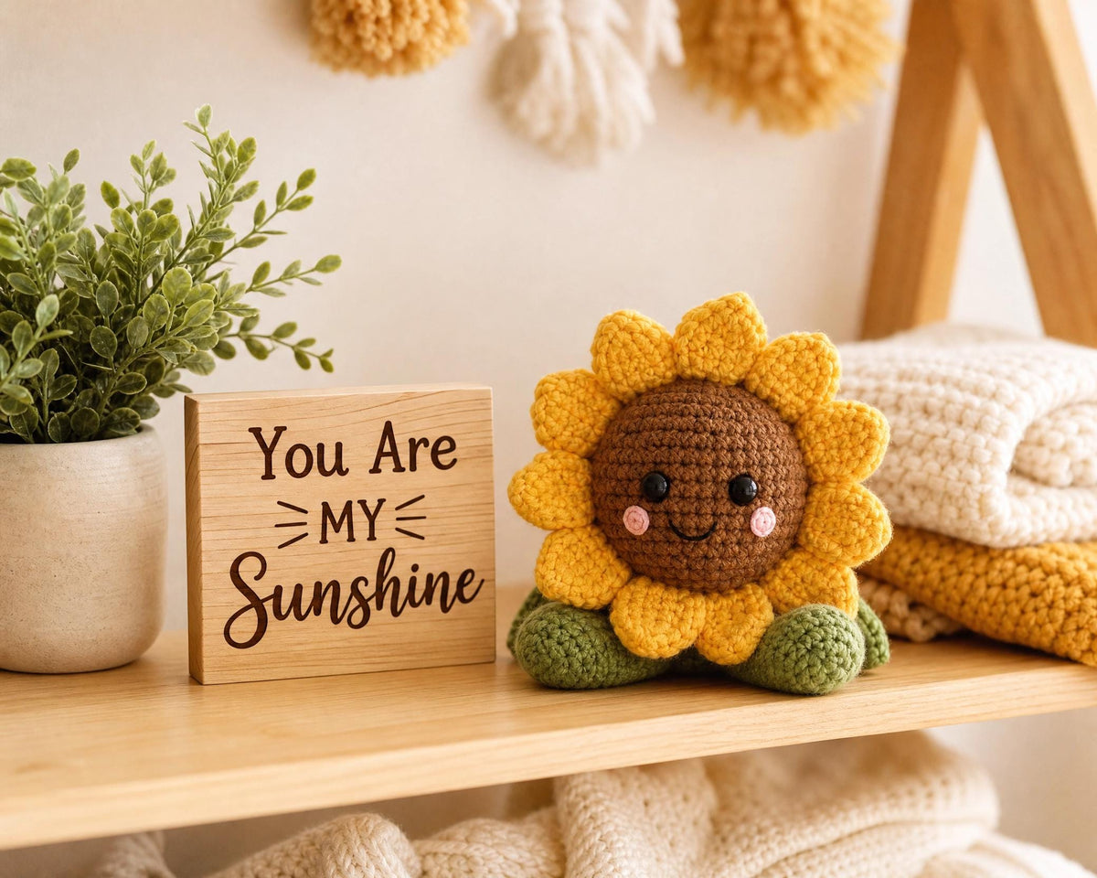 Smiling Sunflower Crochet Pattern | Amigurumi Flower Tutorial (PDF Download)