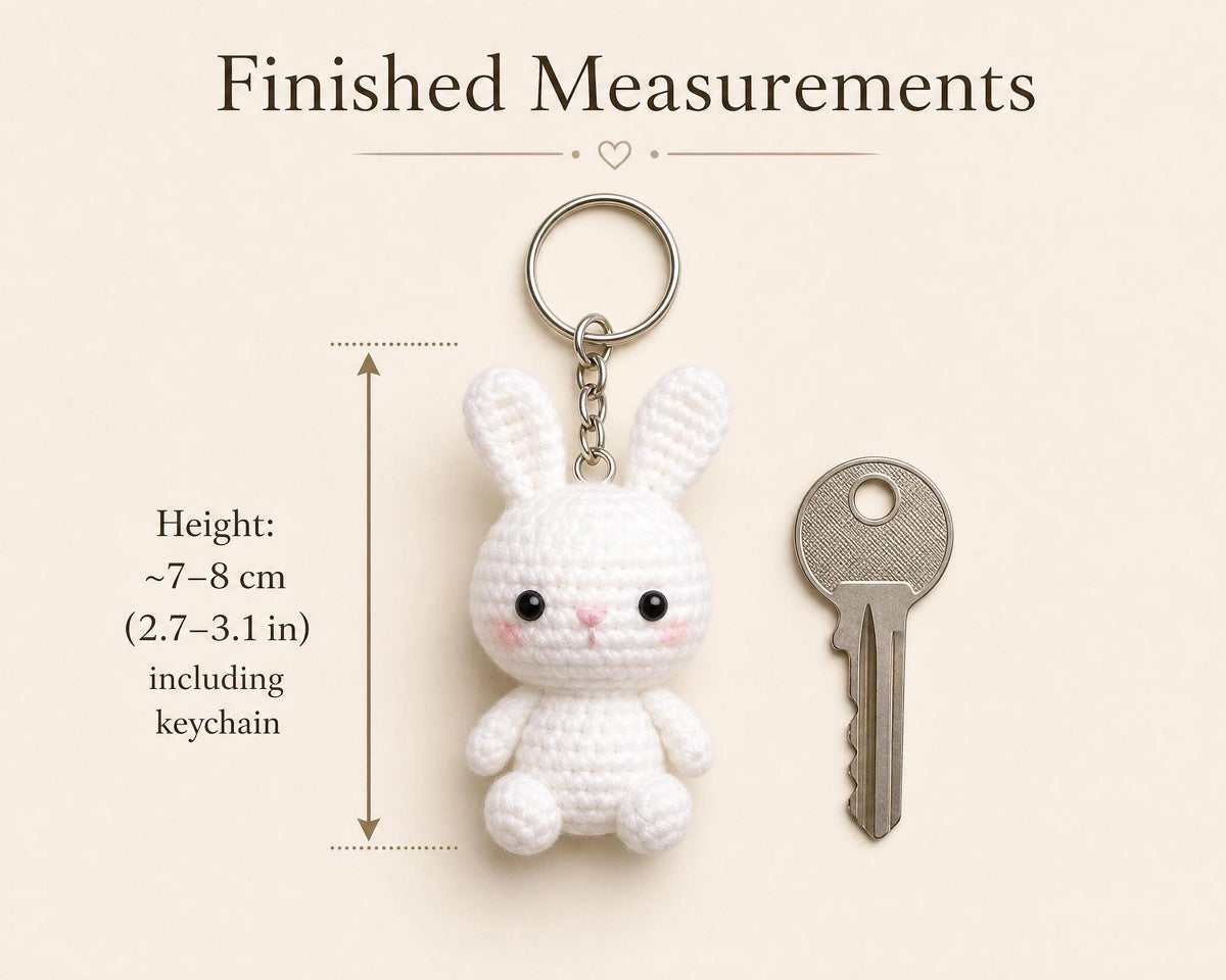 Crochet Bunny Keychain Pattern | Amigurumi Animal PDF (Instant Download)