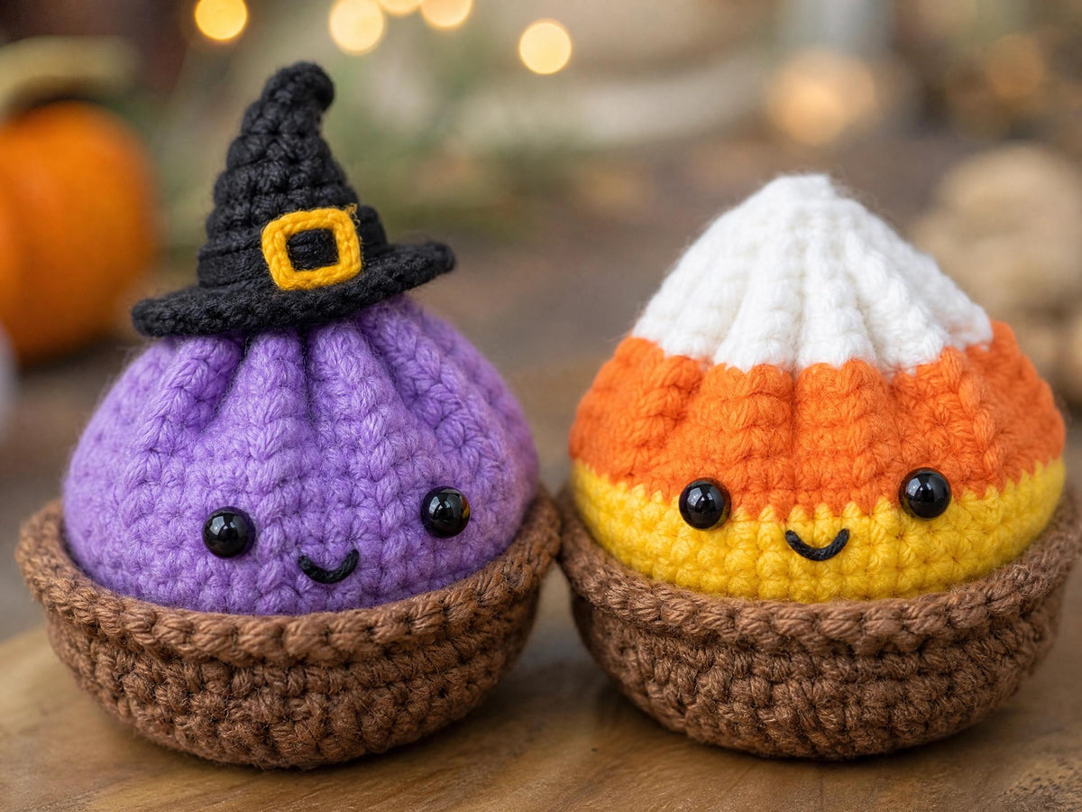 Halloween Dumplings Crochet Pattern, No Sew Amigurumi Food Tutorial (PDF Download)