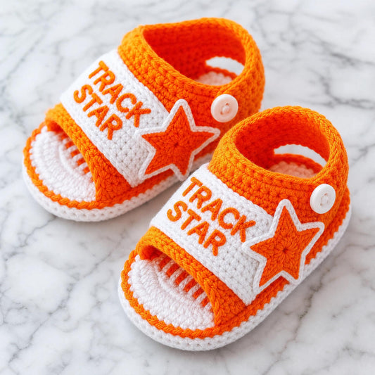 Track Star Sport Sandals Crochet Pattern | Baby Shoes PDF (Intermediate Skill)