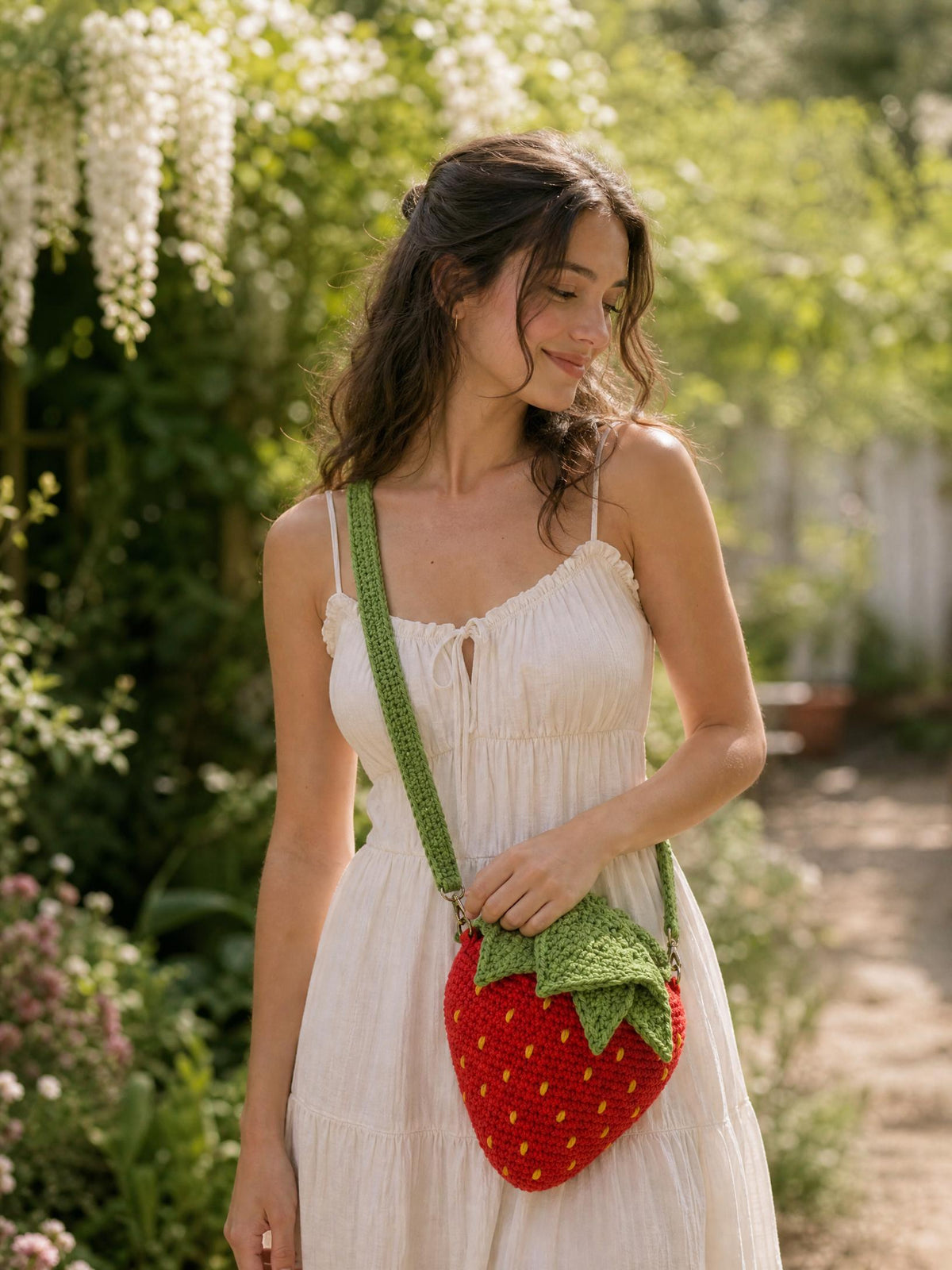 Crochet Strawberry Bag Pattern – 3D Fruit Purse Tutorial (PDF Download)