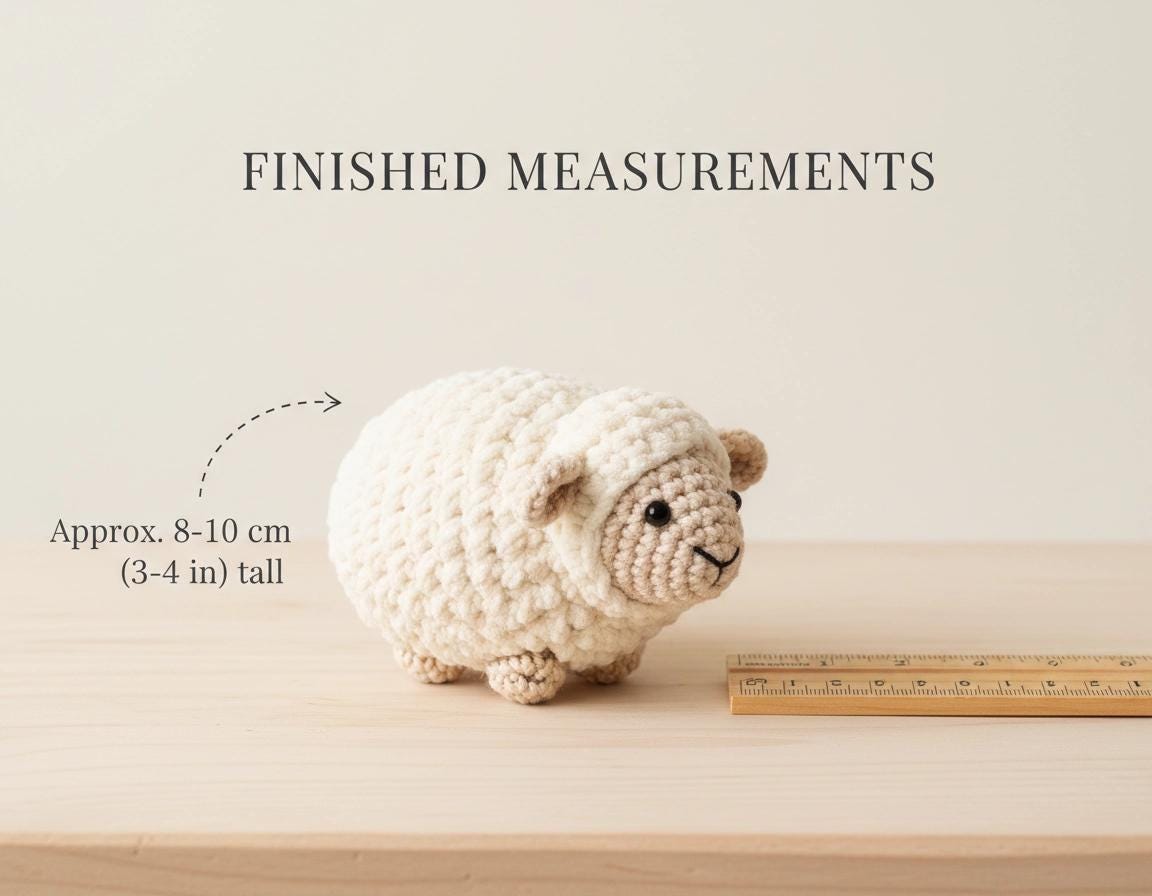 Knitted Sheep Amigurumi Pattern PDF | Beginner Friendly Farm Animal Toy | Step-by-Step Instant Download