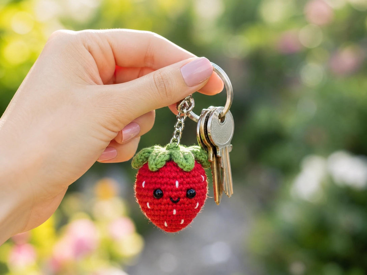8-in-1 Amigurumi Keychain Crochet Pattern – Flower, Fruit, Animal, Rainbow Designs (PDF Download)