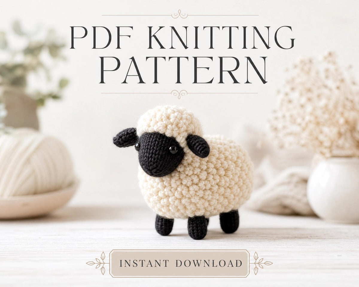 Miniature Knitted Sheep Pattern PDF - Instant Download Amigurumi Lamb Knitting Pattern for Decor & Gifts