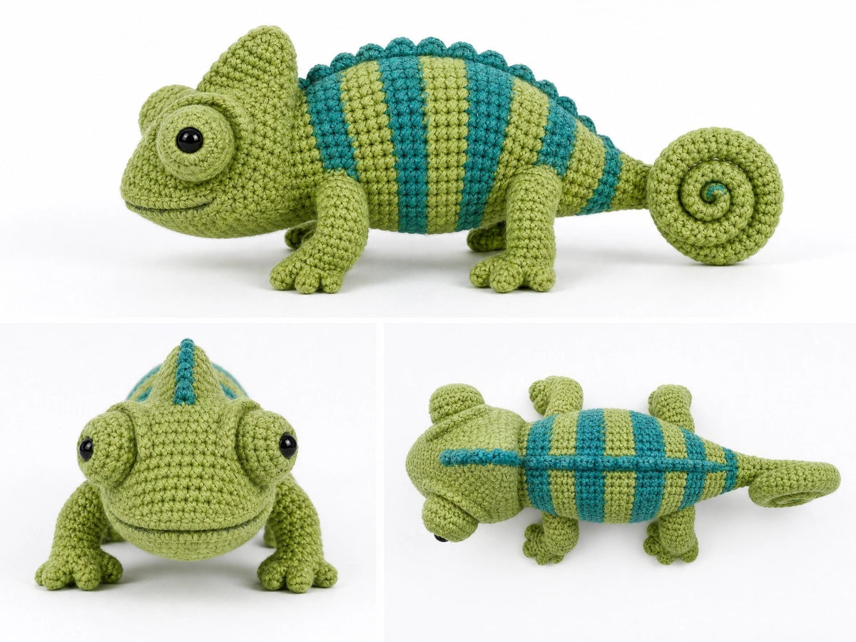 Coco the Beginner Chameleon Crochet Pattern | Amigurumi Lizard PDF | Easy Animal Toy DIY