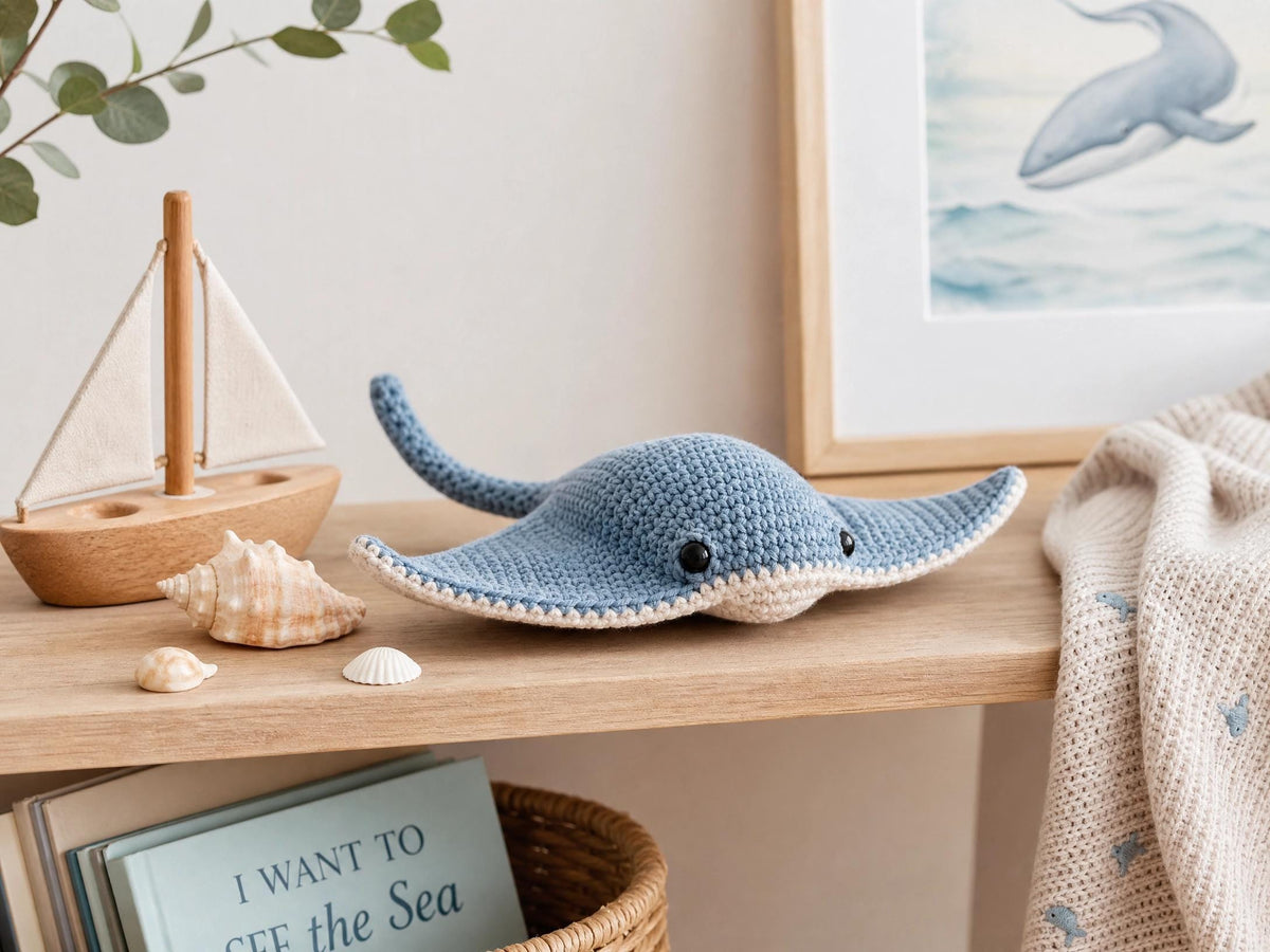 Crochet Stingray Pattern, Beginner Amigurumi Manta Ray PDF (Instant Download)