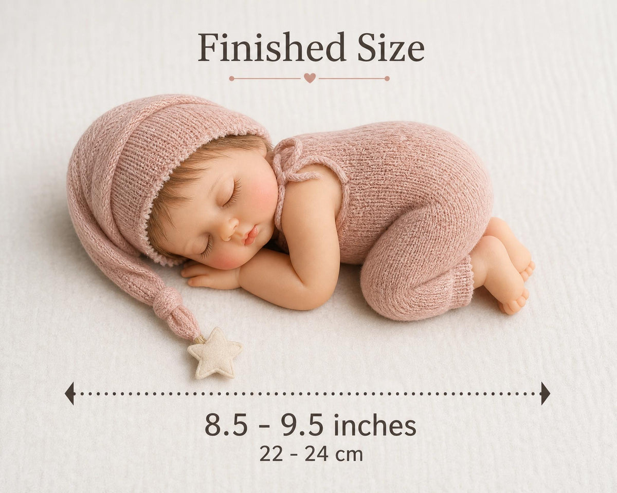 Amigurumi Baby Doll Crochet Pattern, Sleeping Doll, Removable Outfit, Bunny Lovey (DOCX Download)