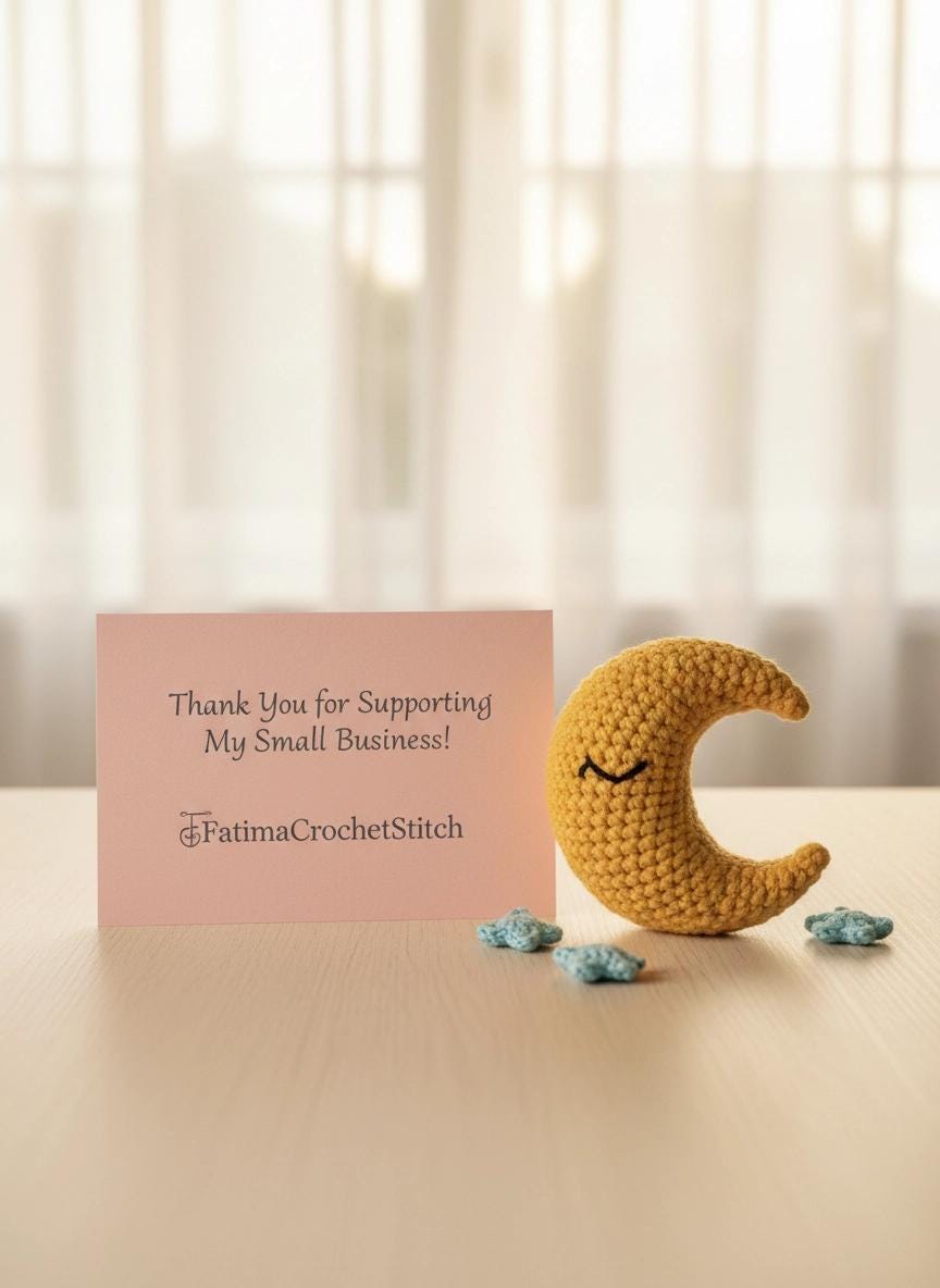 Amigurumi Moon Crochet Pattern | Beginner-Friendly Crescent Moon (PDF Download)