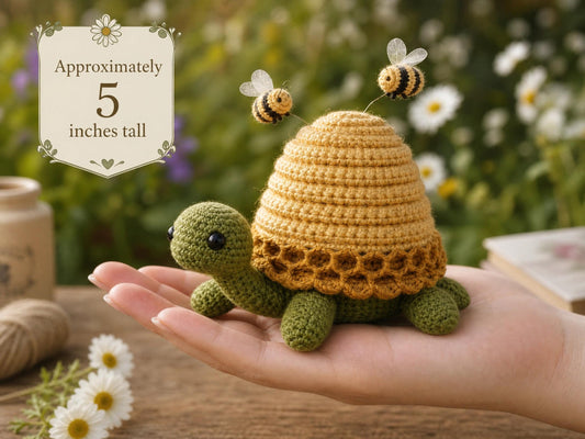 Beehive Cottage Turtle Crochet Pattern - Amigurumi Beehive PDF - Cottagecore Decor DIY - Intermediate Digital Download