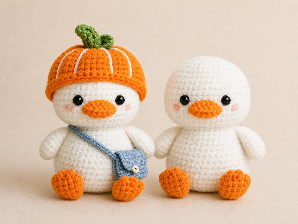 Crochet Duck Pattern | Amigurumi Pumpkin Hat, Crossbody Bag (PDF Download)