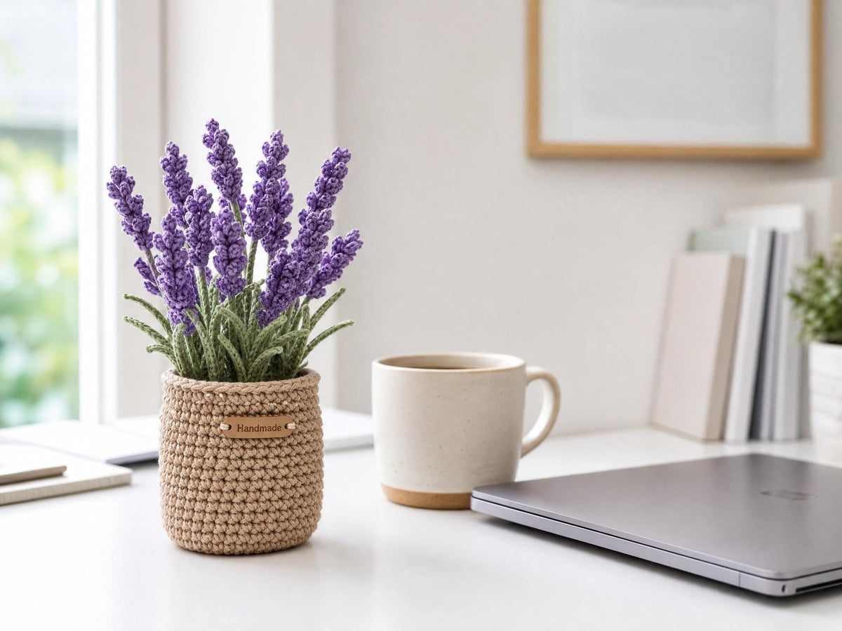 Crochet Potted Lavender Pattern | Amigurumi Flower PDF Tutorial (Beginner Friendly)