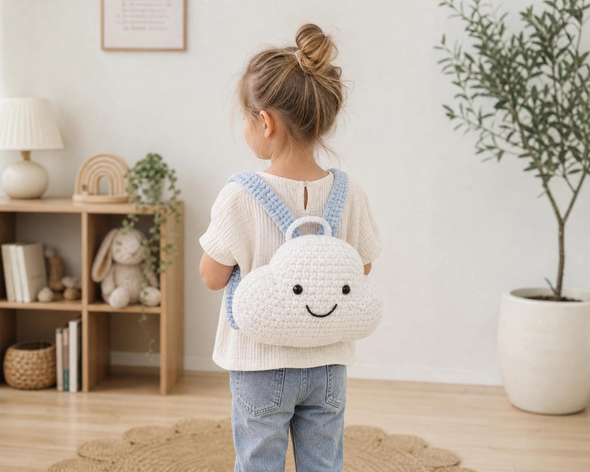 Crochet Cloud Backpack Pattern, Amigurumi Rainbow Bag PDF, Kids Rucksack Tutorial (Digital Download)