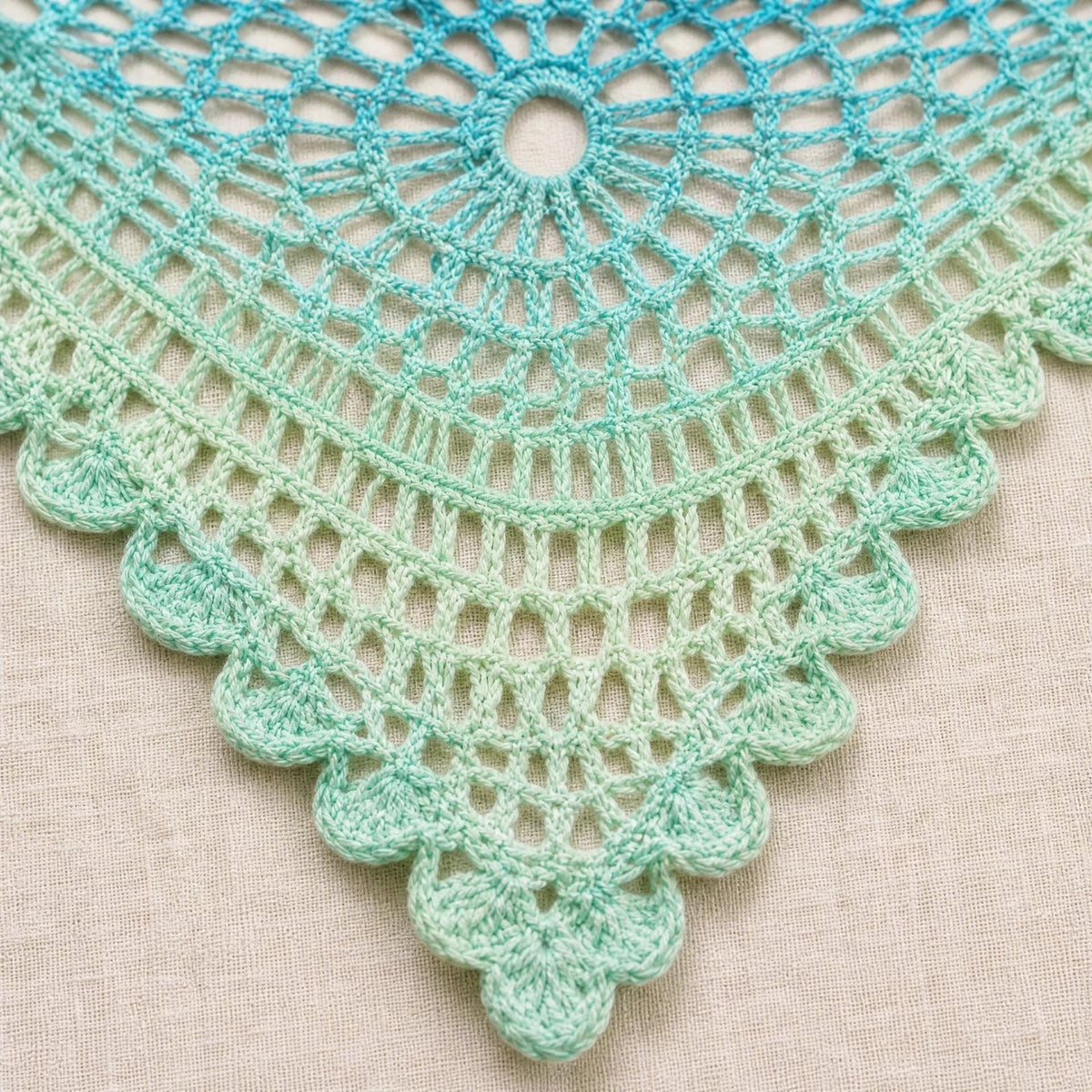 Coastal Lace Crochet Bandana Pattern | Beginner Triangle Wrap (PDF Download)