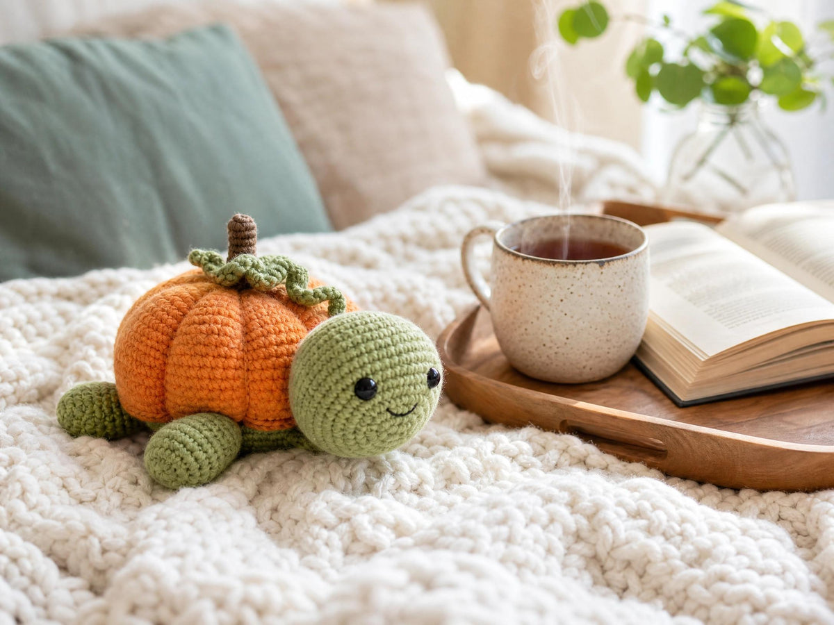 Turtle Pumpkin Crochet Pattern | Beginner Amigurumi PDF | Fall Decor