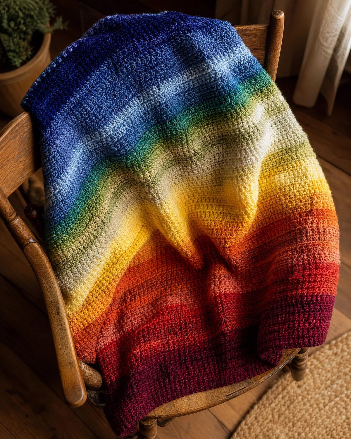 Four Seasons Temperature Blanket Crochet Pattern | Year-Long Gradient Throw (PDF Download)
