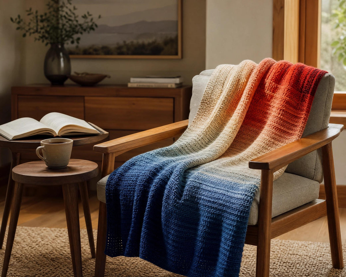 Four Seasons Temperature Blanket Crochet Pattern | Year-Long Gradient Throw (PDF Download)