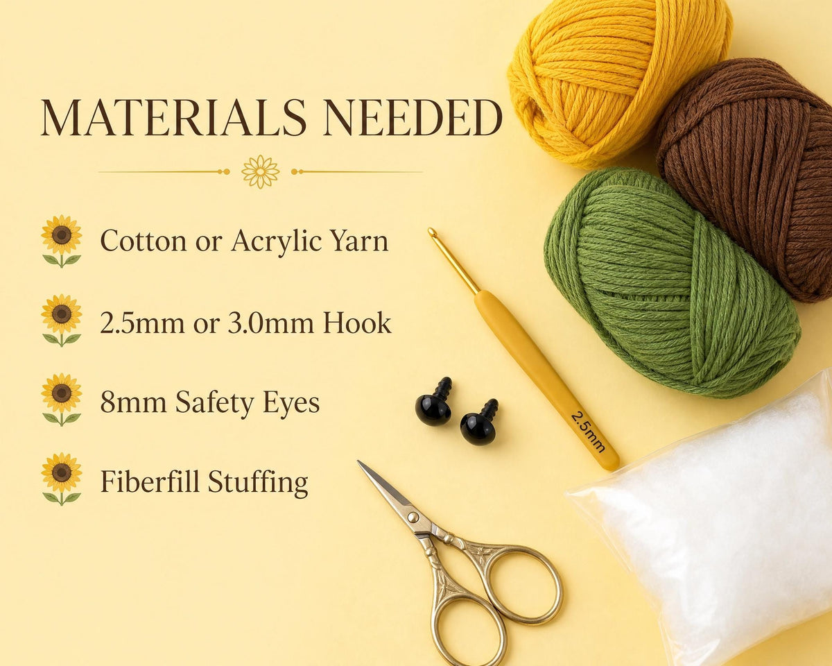 Smiling Sunflower Crochet Pattern | Amigurumi Flower Tutorial (PDF Download)
