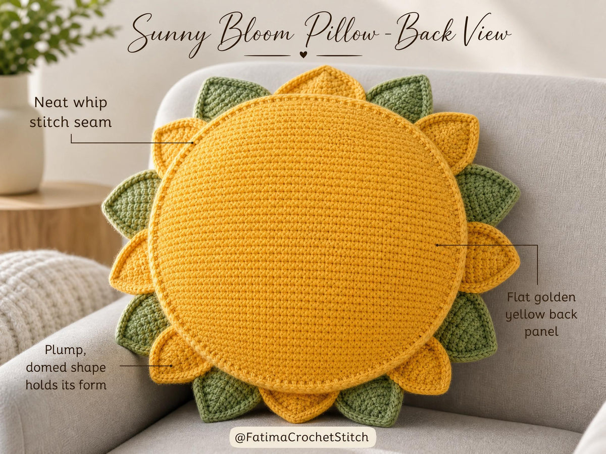 Crochet Sunflower Pillow Pattern | 3D Layered Flower Cushion Tutorial (PDF)