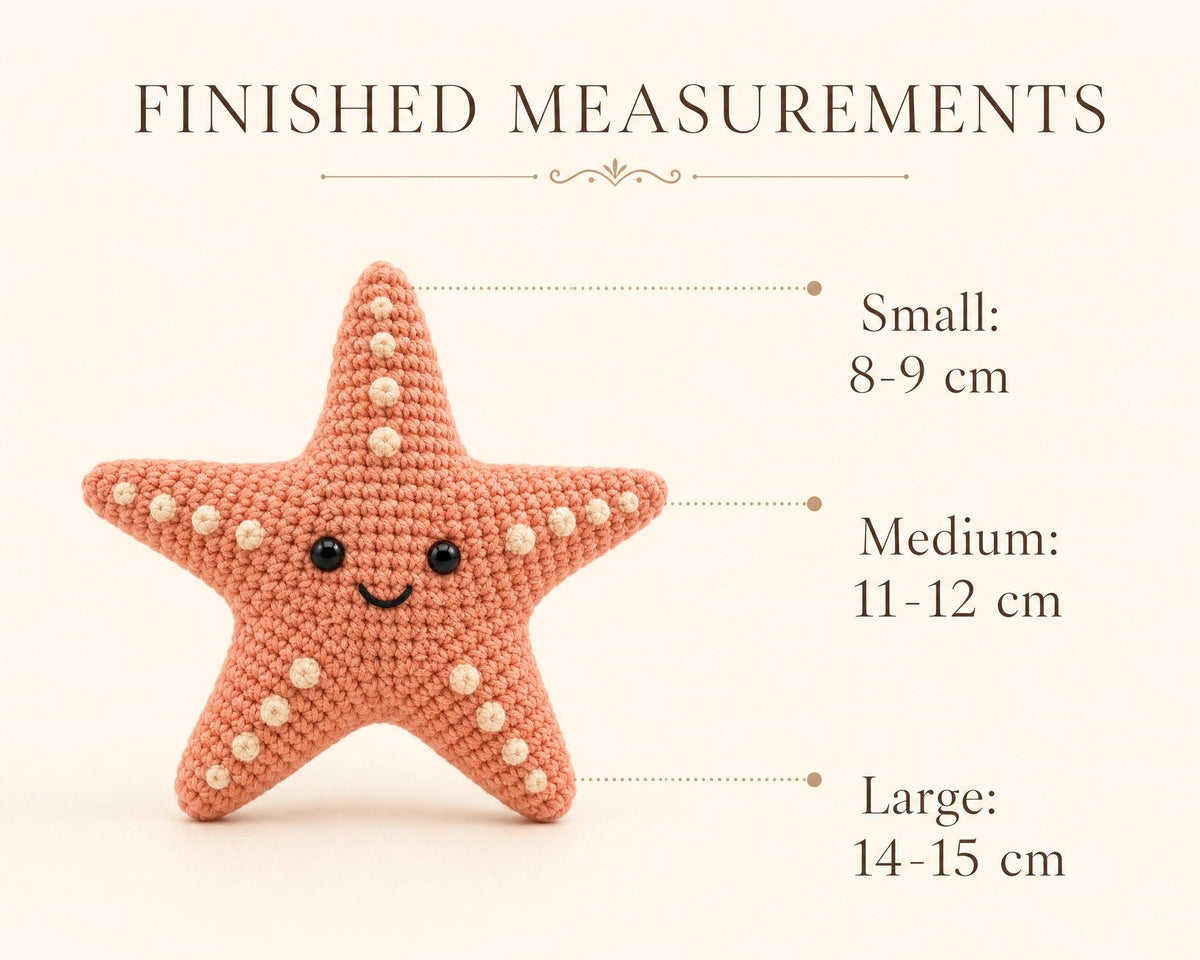 Starfish Crochet Pattern Amigurumi PDF, Ocean Nursery Decor, Beginner Friendly Sea Creature, Instant Download